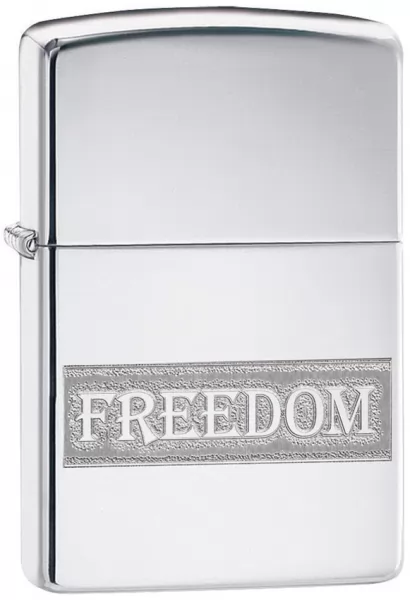 Zippo Etched Freedom Lighter lights ZO14181