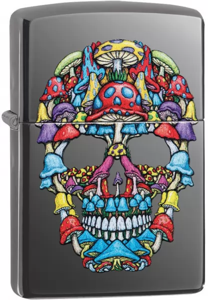 Zippo Mushroom Skull Lighter lights ZO14234