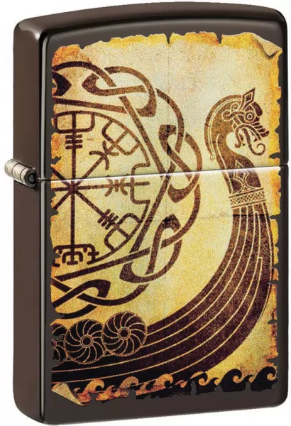 Zippo Viking Warship Lighter lights ZO14569