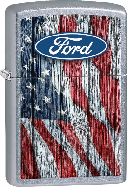 Zippo Ford Oval and Flag Lighter lights ZO15294