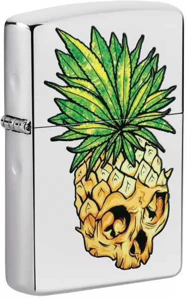 Zippo Leaf Skull Pineapple Lighter lights ZO16557