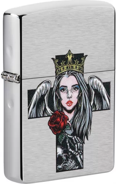 Zippo Cross-Queen-Skull Lighter lights ZO16633