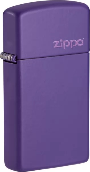 Zippo Slim Purple Logo Lighter lights ZO16821