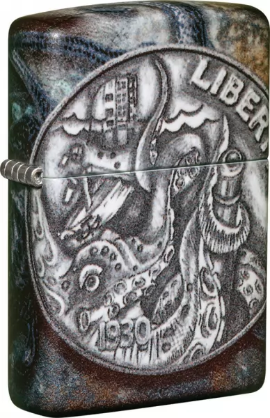 Zippo Pirate Coin Lighter lights ZO19930