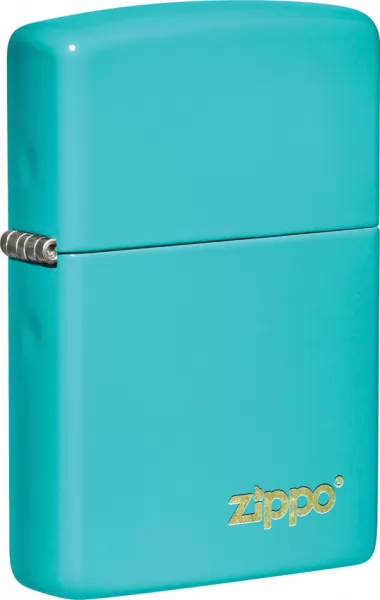 Zippo Classic Flat Turquoise Logo lights ZO19992