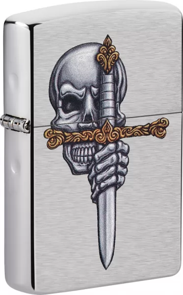 Zippo Sword Skull Design Lighter lights ZO21605
