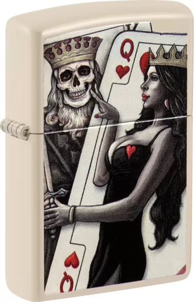 Zippo Skull King Queen Lighter lights ZO23705