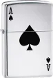 Lucky Ace Of Spades ZO24011 Polished Chrome Lighter
