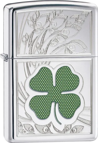 Zippo Lucky Four Leaf Clover Windproof Lid Lighter 24699