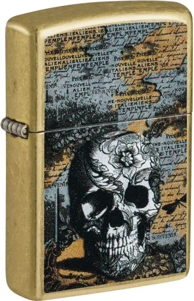 Zippo Floral Skull Design lights ZO26913