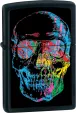 The Zippo Skull Lighter MultiColor Skull Black Case 