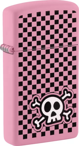 Zippo Checkered Skull Lighter lights ZO53568
