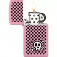 Zippo Checkered Skull Lighter lights ZO53568
