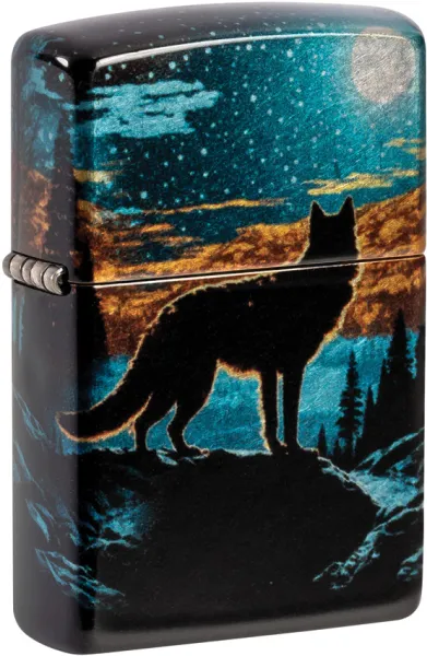Zippo 48459 Wolf In Moon Design lights ZO59206