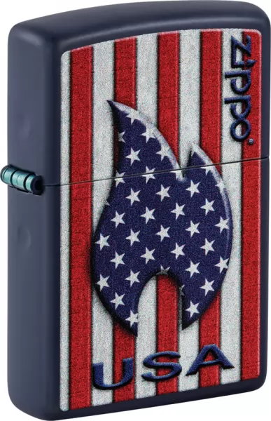 Zippo Patriotic Flame Lighter lights ZO73762