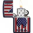 Zippo Patriotic Flame Lighter lights ZO73762