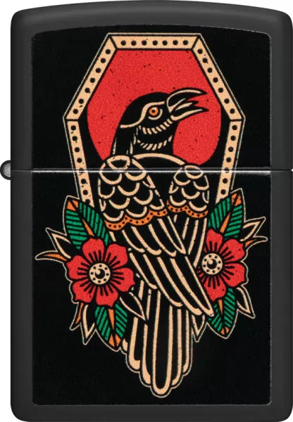 Zippo Crow Tattoo Design Lighter lights ZO74053