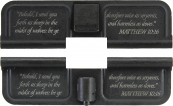 Double Sided Matthew 10:16 AR-15 Laser Engraved Ejection Port Dust Cover