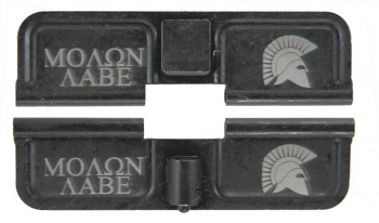 Double Sided Molon Labe / Spartan Helmet AR-15 Laser Engraved Ejection Port Dust Cover