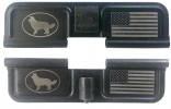 Double Sided Sheep Dog / USA Flag AR-15 Laser Engraved Ejection Port Dust Cover
