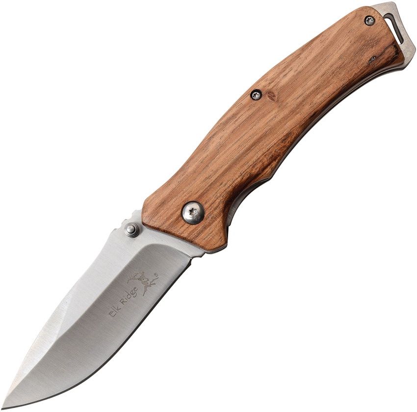 Elk Ridge Linerlock Zebrawood knives BRKERA936ZW
