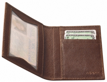 Zippo Id Wallet Case Brown Leather lights 122212