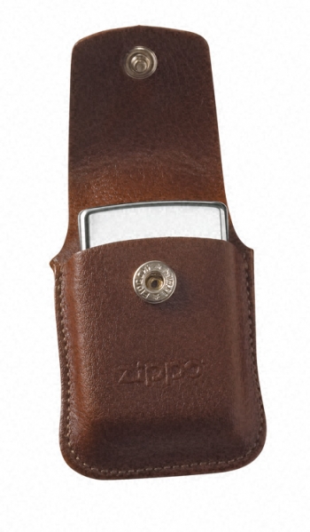 122216 Genuine Italian Brown Leather Lighter Pouch 122216