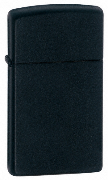 The Zippo Black Matte Slim lighter (model 1618)
