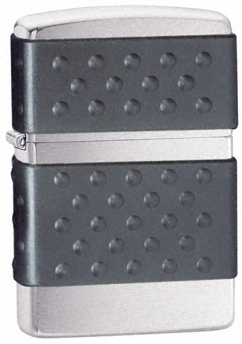 Zippo Brushed Chrome 200ZP Lighter Black Zip Guard 200P
