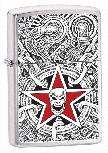 Zippo **skull Industrial Br Chrome lights 20412