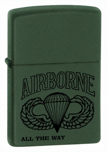 Zippo Airborne All Way Grn Matte lights 20612