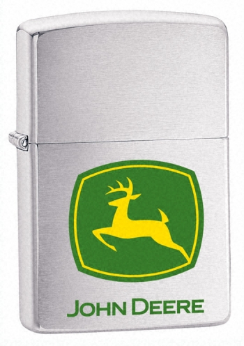Zippo John Deere Brushed Chrome lights 20681