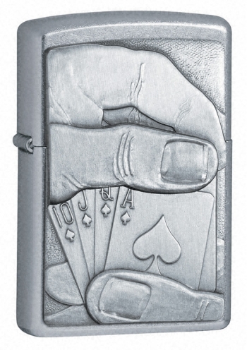 Zippo Royal Flush Emblem Street Chr lights 20827