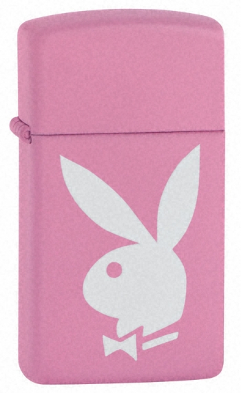20831 Playboy Pink Slim Lighter Pink White Bunny 20831