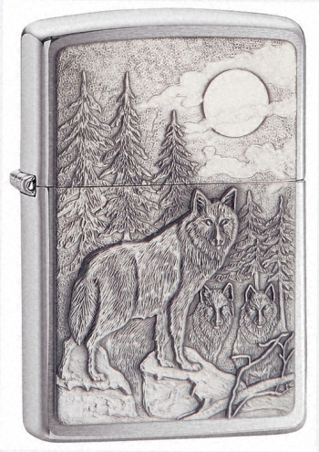 Zippo Brushed Chrome Timberwolves Emblem (20855)