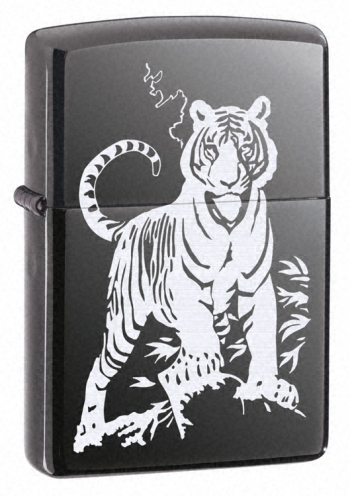 Zippo Territorial Tiger Black Ice lights 21025