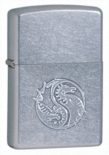 Zippo 21035 Raised Dragon Stamping Street Chrome