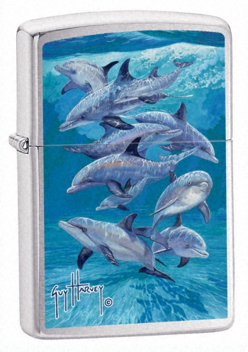 Zippo Guy Harvey Bot Nose Dolphin lights 21051