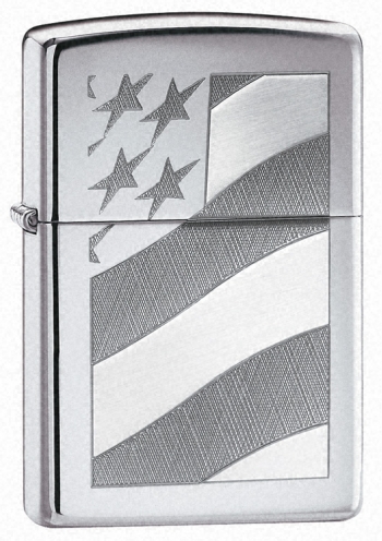 Zippo Old Glory Z21068 Lighter Chrome Etched Flag