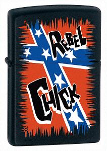 Zippo Rebel Chick Black Matte lights 21078