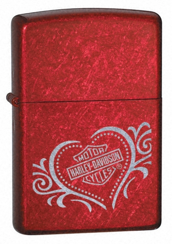 Zippo Harley Heart Candy Apple Red lights 21079