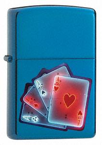 Zippo Sapphire Coated Smart Aces Lighter 21095