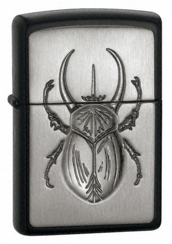 Zippo Scarab Emblem Licorice Matte lights 21099