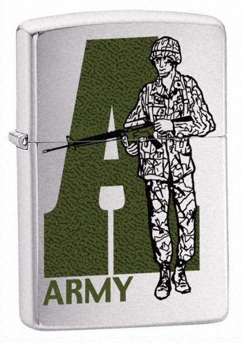Zippo 21103 Army Lighter Brushed Chrome Army Logo