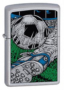 Zippo Soccer Satin Chrome Lighter (Model 21165)