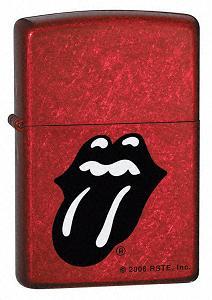 Zippo Rolling Stone Blk & Wh Tongue lights 21179