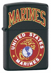 Zippo Black Matte Marines lights 218539