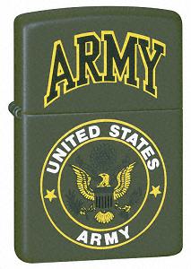 Zippo Green Matte, Army lights 221540