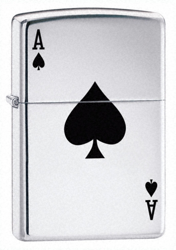Zippo Lucky Ace Of Spades 24011 High Polish Lighter