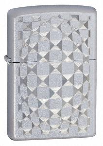 Zippo Cut Glass Satin Chrome Lighter (Model 24013)